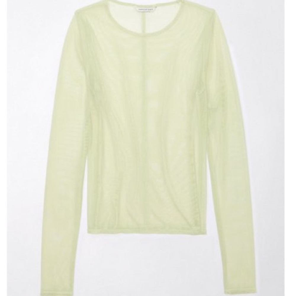 Mesh long sleeved mossy green top - never worn!